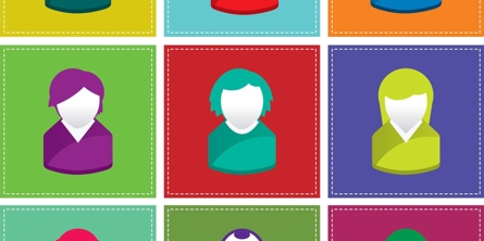 illustration med mange tegnede mennesker